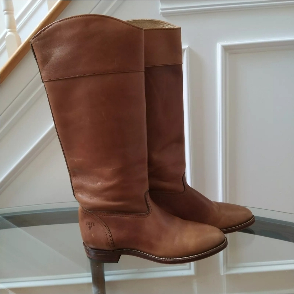 Vintage Frye Leather Riding Boots Sienna Brown Campus Made in USA Women's Size 8